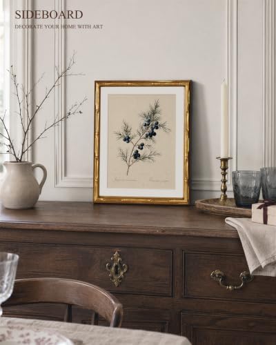 InSimSea Gold Bamboo Framed Christmas Wall Art, Retro Juniper Print - Image 4