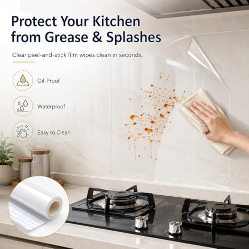 Clear Contact Paper & Wall Protector, 17.5 * 236 Inches Adhesive Vinyl - Image 3