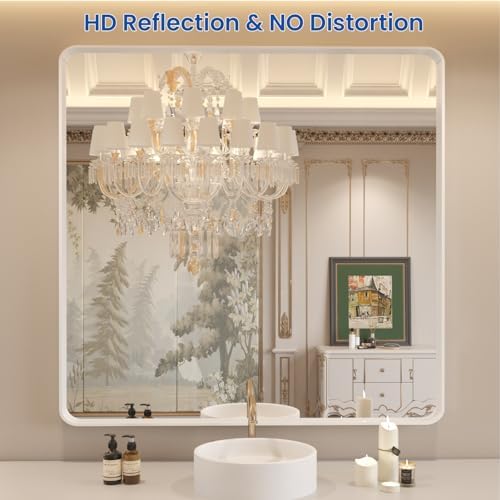 WEER White Bathroom Vanity Mirror 36x36 Inch - Image 2