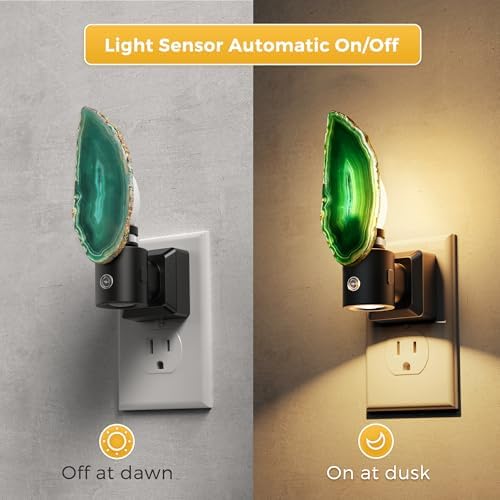 L LOHAS LED Night Lights Plug into Wall, Agate Nightlight Rotating 350° - Image 5