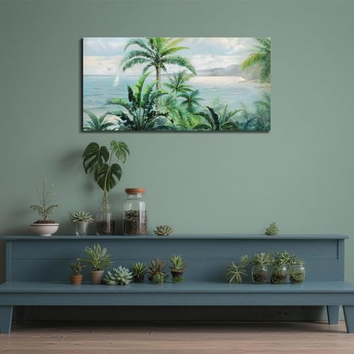 Anolyfi Palm Tree Green Tropical Canvas Wall Art - Image 7