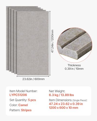 VEVOR 5 Pack Acoustic Panels - Image 7
