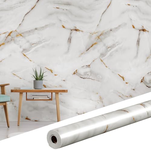 Hahafelt PVC Marble Peel and Stick Wall Panels, Living Rooms, TV Walls by Hahafelt