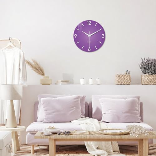 XFM Purple Wall Clock for Girls Women Bedroom 16 Inch - Image 6