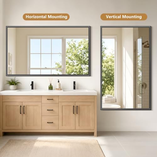 FORBATH Bathroom Mirror for Over Sink, 30x50 Inch Black Wall Mirror - Image 5
