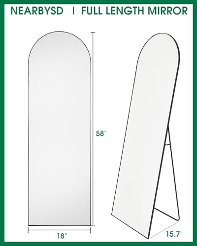 NEARBYSD 58"x18" Arched Full Length Floor Mirror - Image 3