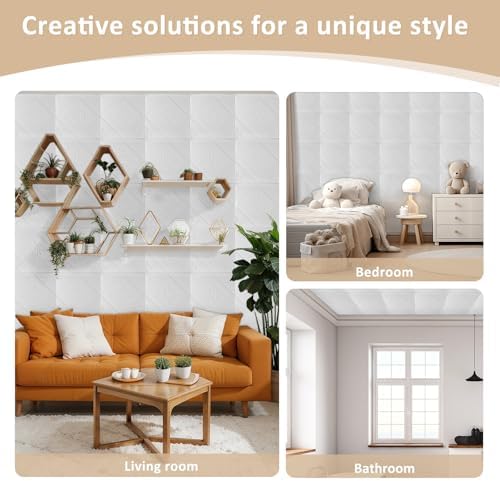Nuanchu 20 Pcs 13.8 x 13.8 Inch Ceiling Tiles Peel and Stick - Image 5
