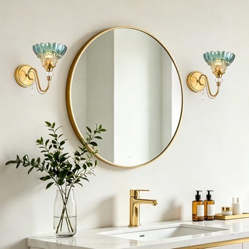 1 Piece Vintage Wall Sconce, 1-Light Brushed Gold Finish Wall Sconce - Image 6