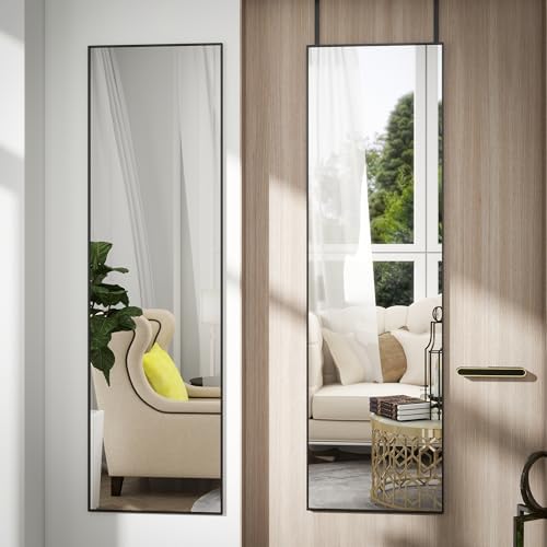 48"x 14" Over the Door Mirror Full Length, Full Body Mirror by JAWGLOW