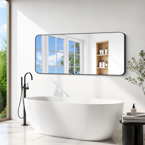 BONEWEI 66x30 inch Large Bathroom Mirror, Wall Mounted Bathroom Frame Vanity - Image 3