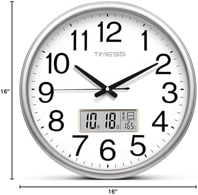 TIMESS 16-Inch Silent Non-Ticking Analog Wall Clock - Image 7