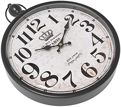 Menterry Retro Farmhouse Wall Clock. Black Vintage Antique Style - Image 3