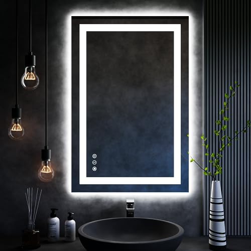 ISKM 36x24 LED Mirror for Bathroom, Front and Back Lit by ISKM-IStillKeepMovin