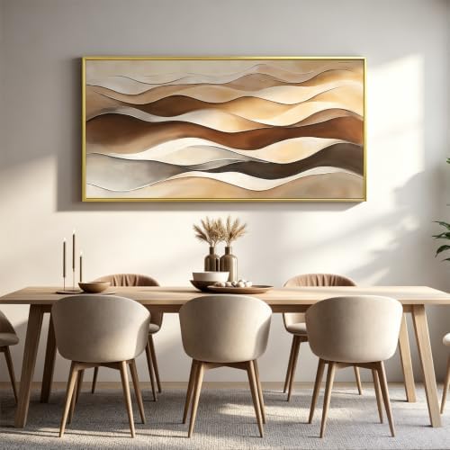 Large Gold Framed Abstract Wall Art - Image 2