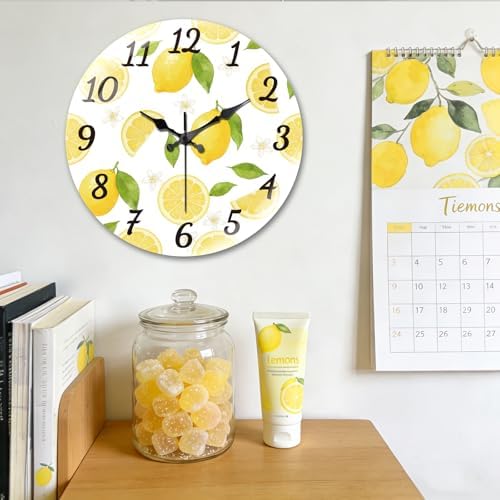 peacoblue Lemon Wall Clocks Battery Operated - Image 5