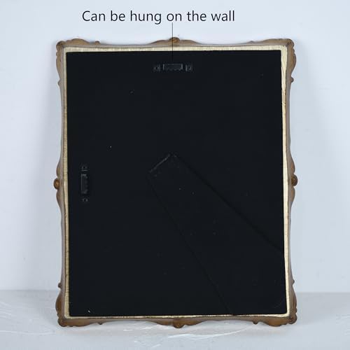 OIGUMR Wall Mirror, Freestanding or Wall Mount, Antique Gold, 10x12 inch - Image 7