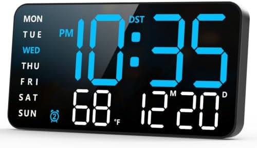 Abovsare Digital Wall Clock, Digital Clock Large Display, Corded LED Alarm by Abovsare