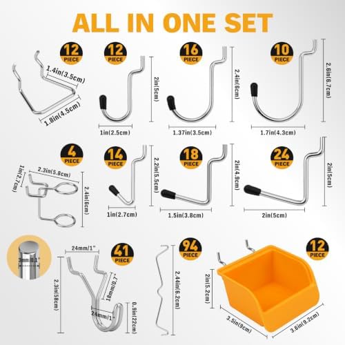 ELEAD 301-Piece Pegboard Hooks Kit, Peg Board Organizer Accessories - Image 3