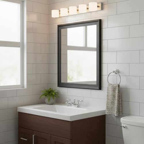 Black 30 x 36 Inch Rectangle Vanity Wall Mirror - Image 2