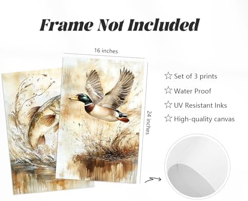 Hunting Nursery Wall Art Decor Wildlife Boys Room Pictures Fishing Poster - Image 2