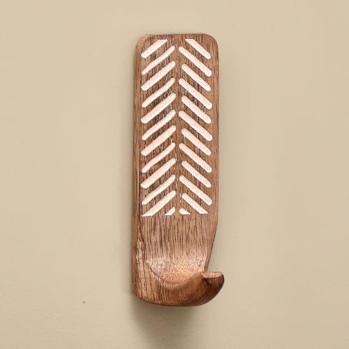 Indian Shelf 6 Pieces Wooden Adhesive Wall Hooks by IndianShelf