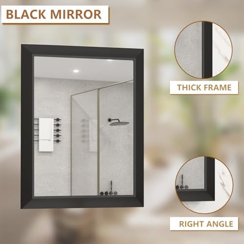 SMIROR 40x30 Matte Black Bathroom Vanity Mirror - Image 3