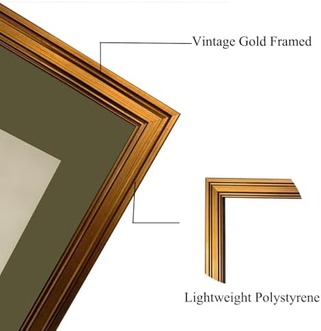 XJYISUO Vintage Gold Framed Wall Art Natural Canvas Art Landscape Pictures Oak - Image 4