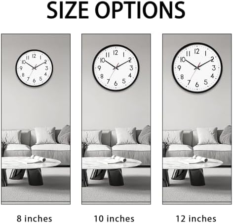 12 Inch Wall Clock Battery Operated Silent Non Ticking Quartz - Image 3