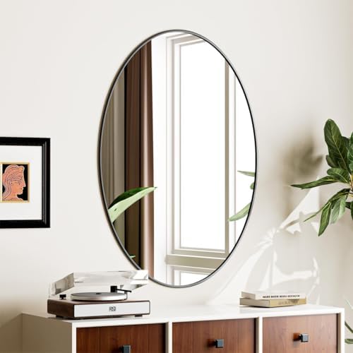 Koonmi Black Oval Bathroom Mirror - Image 6