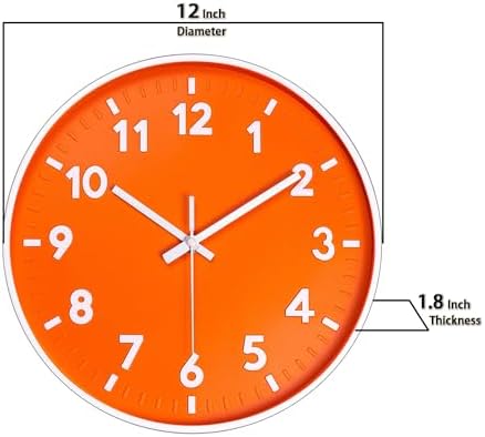 JENLYSTIME 12 Inch 3D Number Modern Indoor/Outdoor Wall Clock, Round Bright - Image 3