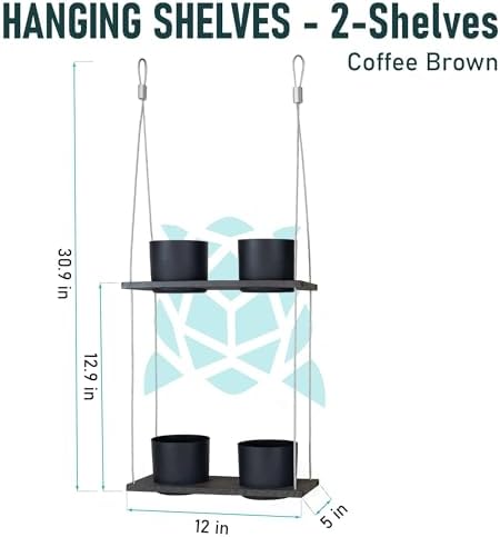 Hanging Planter Line, Plant Hanger, Coffee Brown, 8 Pots Combo - Image 4