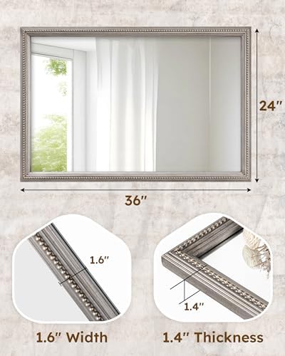Axeman 24x36 Wood Wall Mirror, Rustic Bathroom Mirror, Vintage Wall Mounted - Image 5