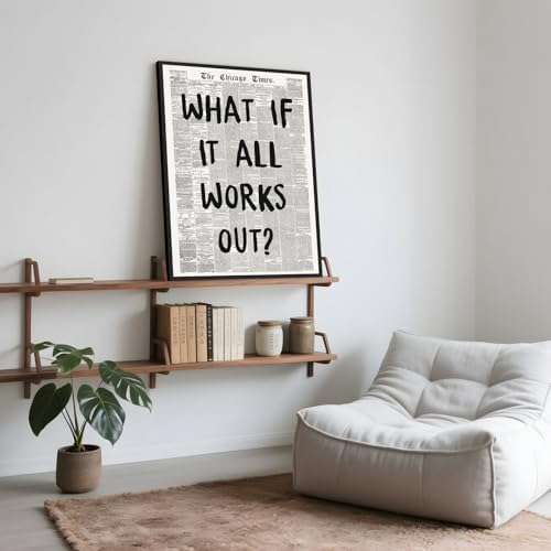 Framed What If It All Works Out Wall Art Black and White Newspaper Poster - Image 6