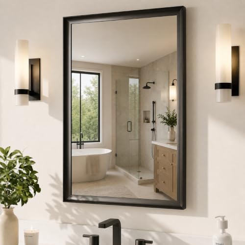 USHOWER 24x36 Inch Black Bathroom Mirrors by USHOWER