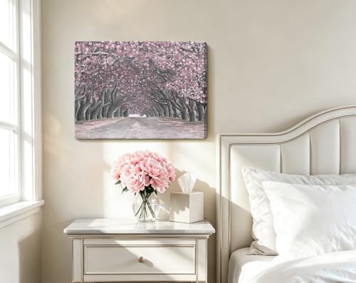 Nicetop Pink Wall Art–Abstract Floral Trees Artwork Canvas Print Romantic - Image 2