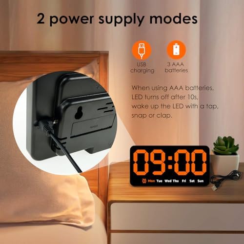 Digital Wall Clock 8.5 Inch Large Display LED Clock - Image 3