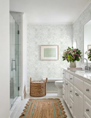 Dimoon 78.7"x17.3" Peel and Stick Wallpaper Green Floral Wallpaper White Boho - Image 3