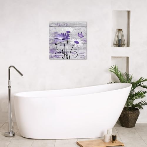 HVEST Farmhouse Purple Floral Wall Art - Image 2