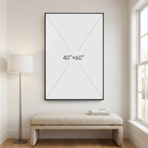 Extra Large Framed Black and White Neutral Abstract Wall Art Vertical 40x60 - Image 7