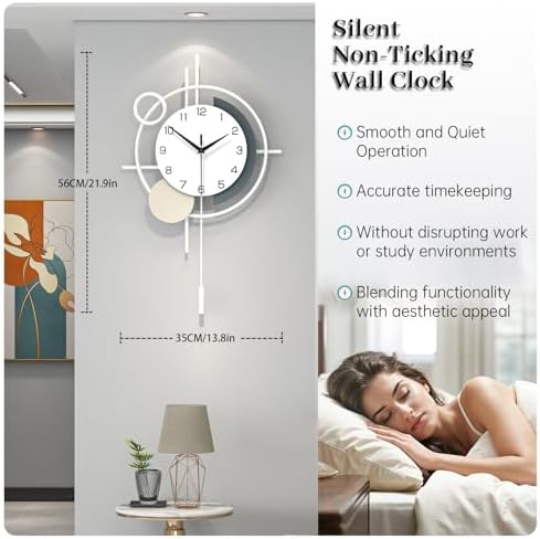 Decorative Wall Clock Silent Battery Operated Large Modern Clock - Image 4