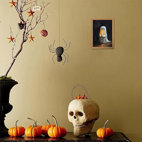 Framed Vintage Halloween Ghost Wall Art - Image 4