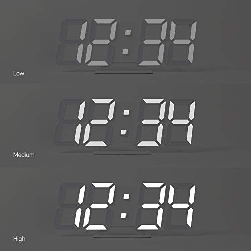 mooas 3D Pure Slim M LED Clock, 11.8" Multi-Function LED Digital Clock - Image 4