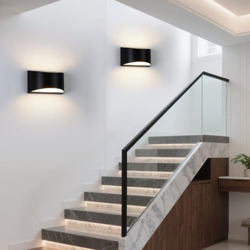 Black Modern LED Wall Sconce Hardwired Indoor Wall Lights Up and Down Wall - Image 5