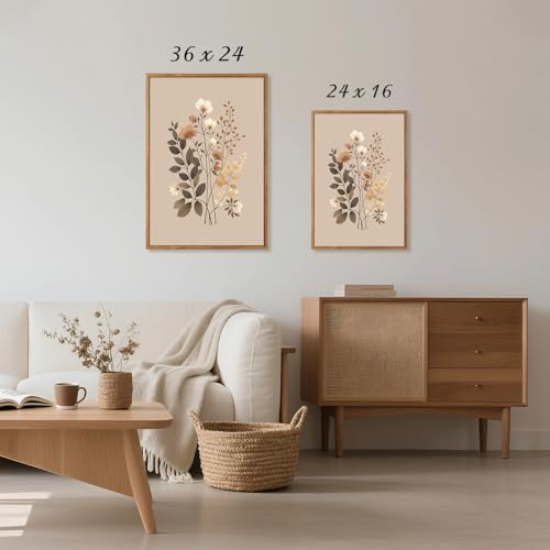 CHDITB Botanical Flower Framed Canvas Wall Art Set, Nature Wildflower Wall Decor - Image 5