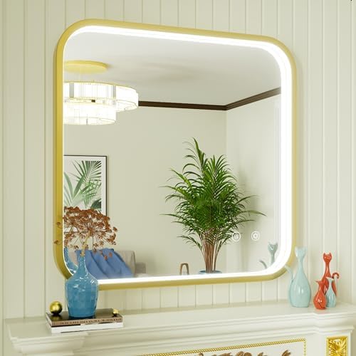 30"x30" Gold LED Bathroom Mirror by JSneijder
