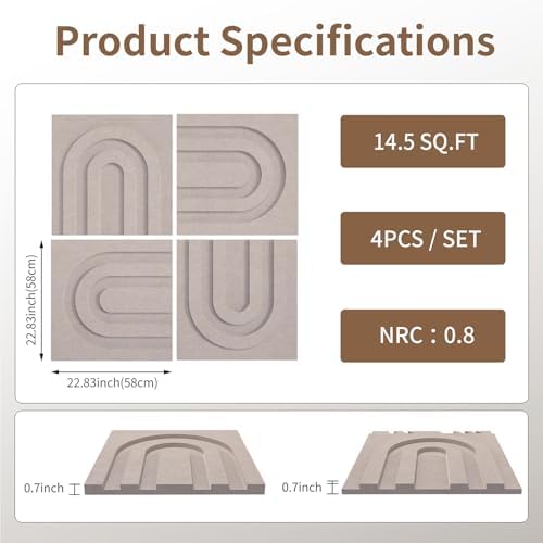 3D Decorative Felt Double-layer Acoustic Panels Arch Pattern - Image 3