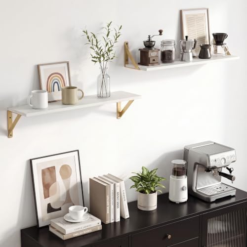 24 X 6 Inch White Wall Shelves - Image 4