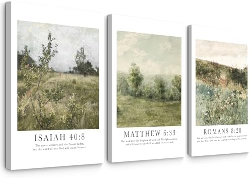 Christian Bible Verse Wall Art Decor Scripture Floral Canvas Painting Jesus by Unknown