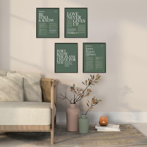 Locomiss Sage Green Christian Modern Bible Verse Green Wall Art Decor - Image 5