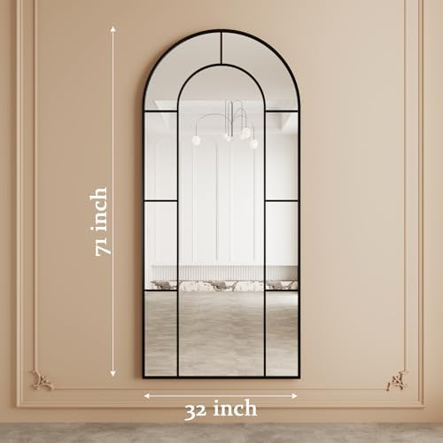 AUYHM 32"x71" Floor Mirror, Standing Mirror Full Length, Large Arched Mirrors - Image 3